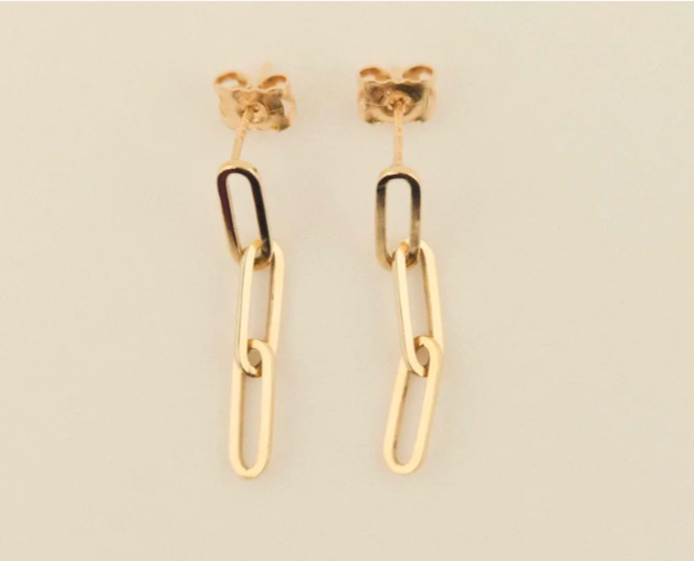 lores-tera-gold-chain-earrings2-silver-and-steel-jewellery-studio