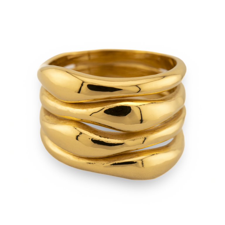 a complete ring stack joined as one to represent water