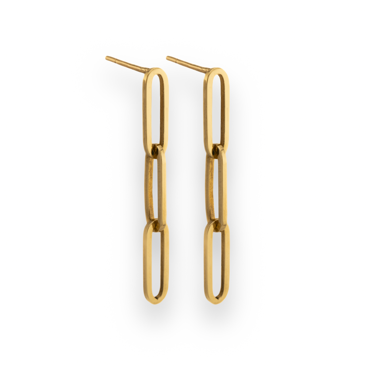 Gold chain earrings