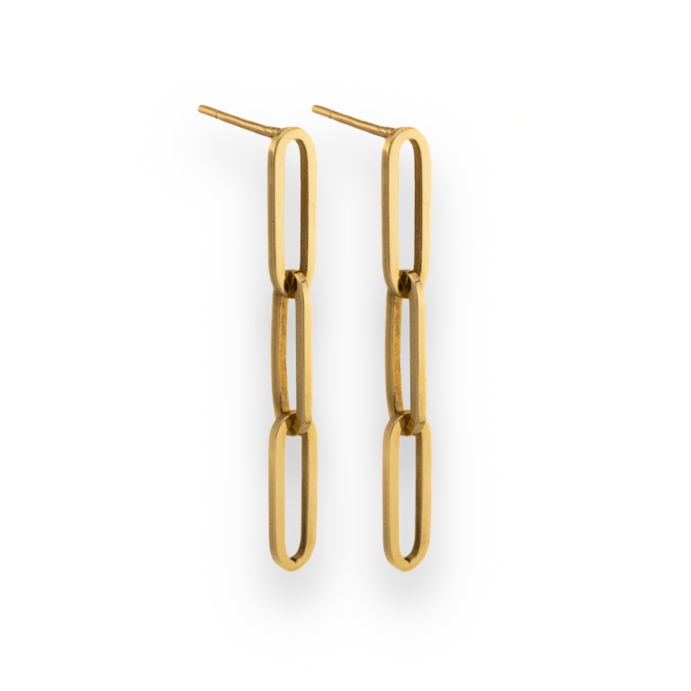 Gold chain earrings