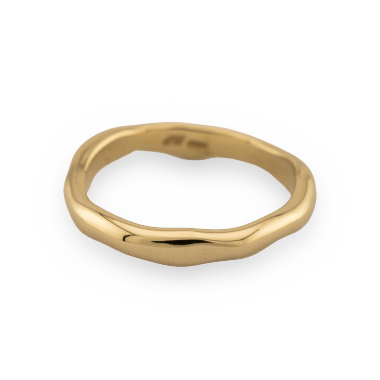 organic slim gold band ring